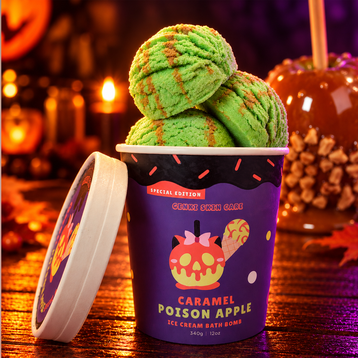 CARAMEL POISON APPLE BATH BOMBS (3 PCS ICE CREAM SET)