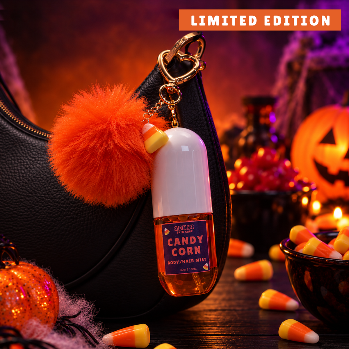 CANDY CORN HAIR & BODY MIST KEYCHAIN