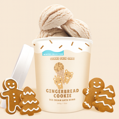 GINGREBREAD COOKIE BATH BOMB (3 PC ICE CREAM SET)