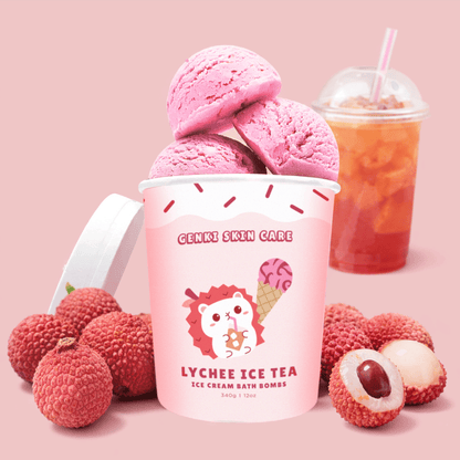 LYCHEE ICE TEA BATH BOMB (3 PC ICE CREAM SET)