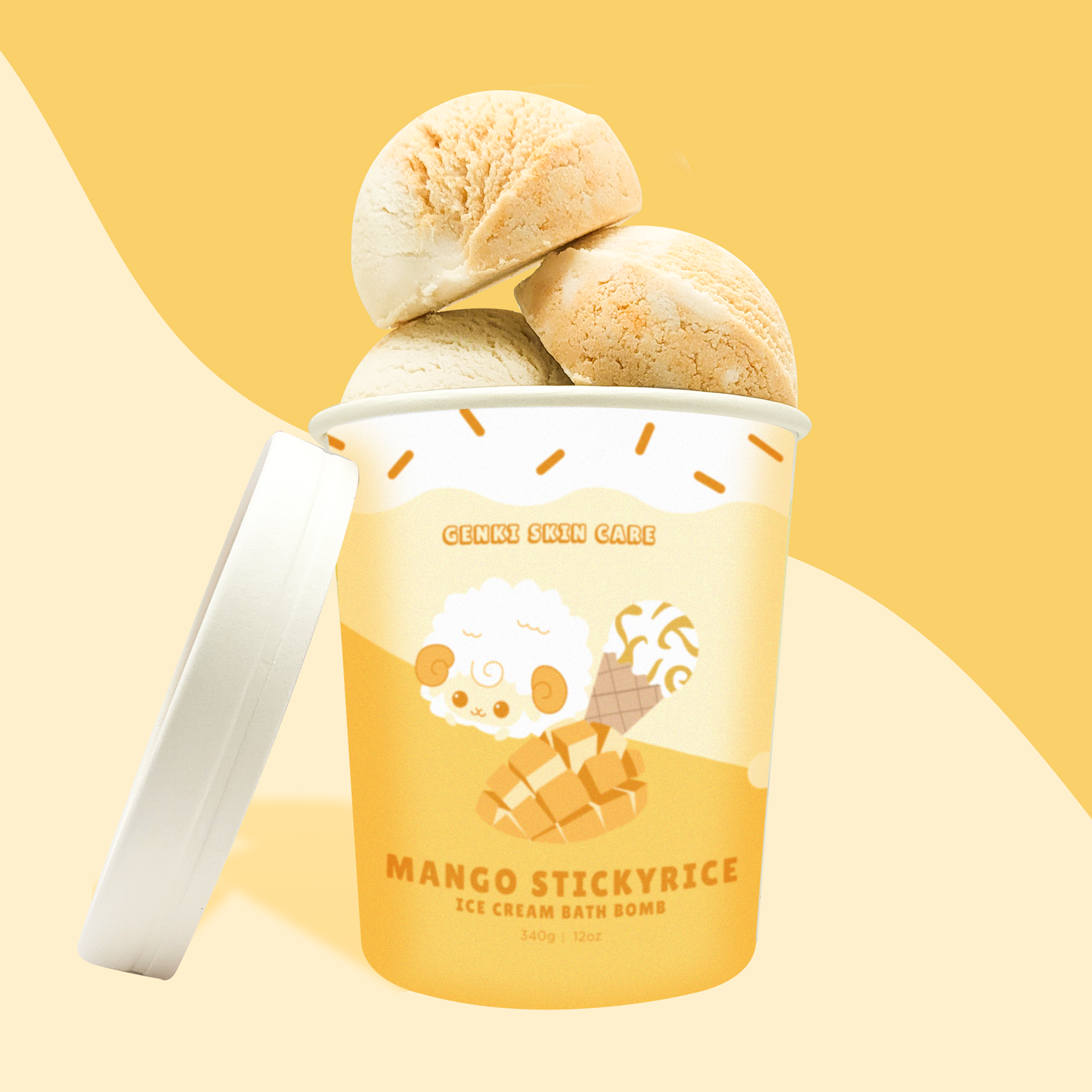 MANGO STICKY RICE BATH BOMB (3 PC ICE CREAM SET)