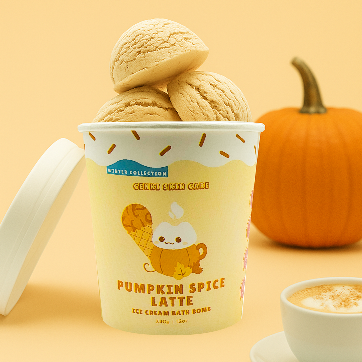 PUMPKIN SPICE LATTE BATH BOMB (3 PC ICE CREAM SET)