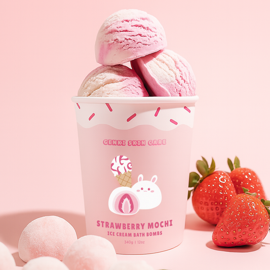 STRAWBERRY MOCHI BATH BOMB (3 PC ICE CREAM SET)