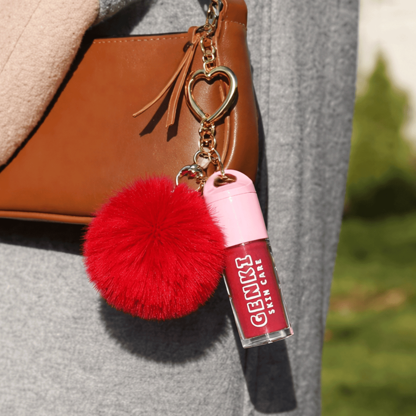 STRAWBERRY MATCHA LIP GLOSS KEYCHAIN